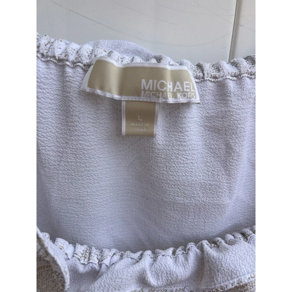 MICHAEL Kors White Off the Shoulder Top Women’s Large